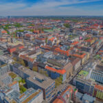 Luftbild Justizpalast und Innenstadt München